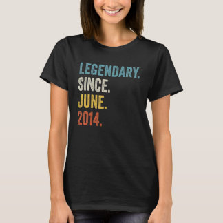 8 Years Old Legendary Since June 2014 8th Birthday T-Shirt