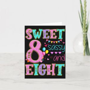 8 Years Old Sweet Sy And Eight Birthday Girl Donut Card