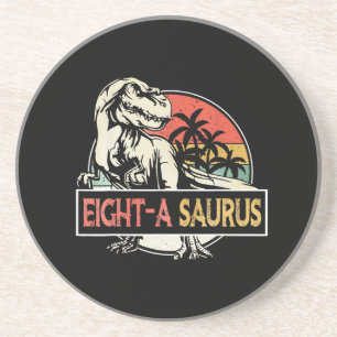 8 Years Old T-Rex Dinosaur Birthday Gift Coaster