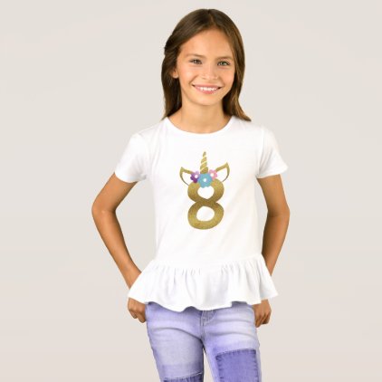8 years old Unicorn Birthday Girl for Kids T-Shirt