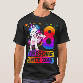 8 Years Old Unicorn Flossing 8th Birthday Girl Uni T-Shirt