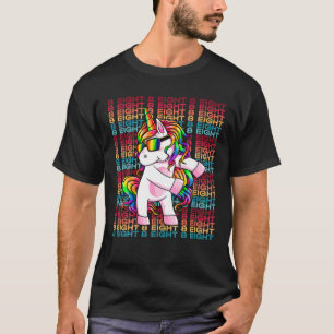 8 Years Old Unicorn Flossing 8Th Birthday Unicorn T-Shirt