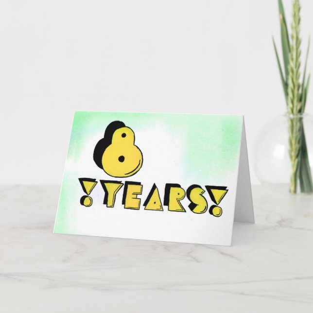8 Years Sobriety Birthday / Anniversary Card (Front)