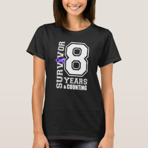 8 Years Survivor I Wear Purple Ribbon Lupus Awaren T-Shirt