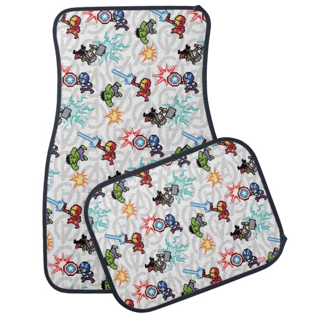 8Bit Avengers Attack Car Floor Mat (Set)