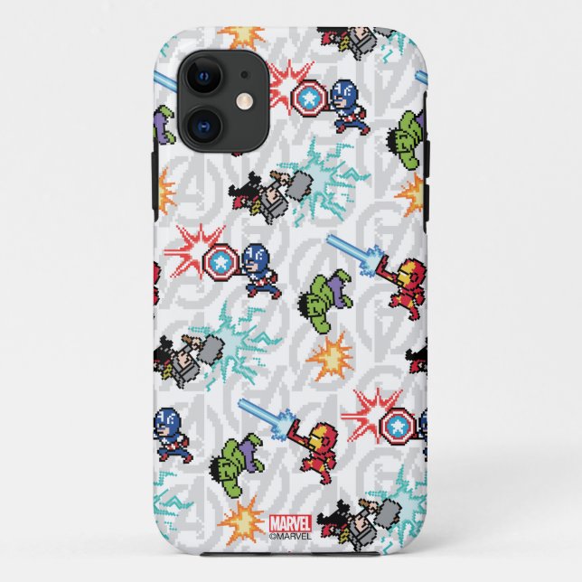 8Bit Avengers Attack Case-Mate iPhone Case (Back)