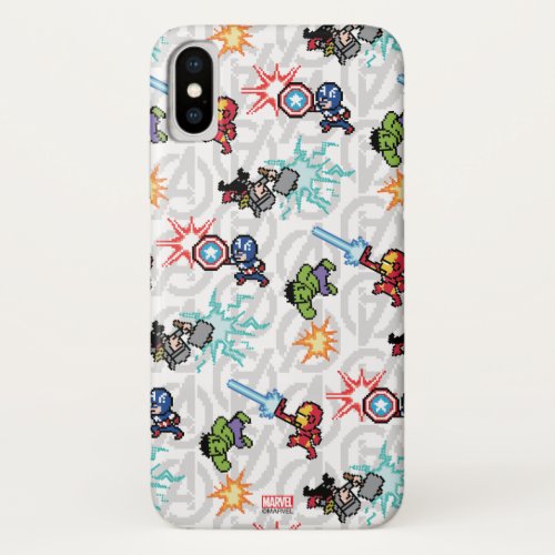 8Bit Avengers Attack iPhone X Case