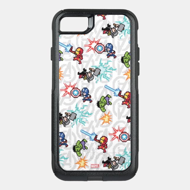 8Bit Avengers Attack Otterbox iPhone Case (Back)
