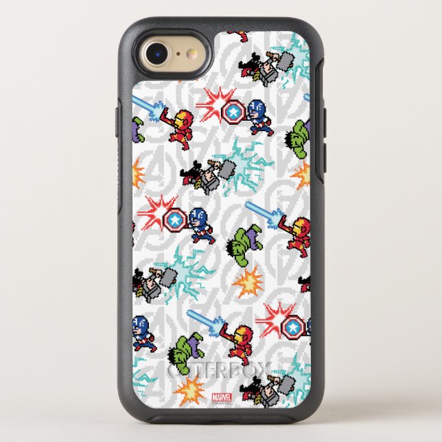 8Bit Avengers Attack Otterbox iPhone Case (Back)