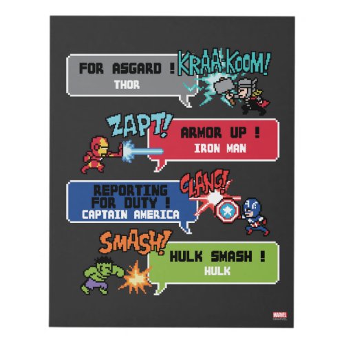 8Bit Avengers Attack Panel Wall Art