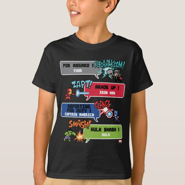 8Bit Avengers Attack T-Shirt (Front)