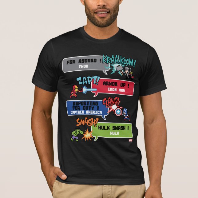 8Bit Avengers Attack T-Shirt (Front)