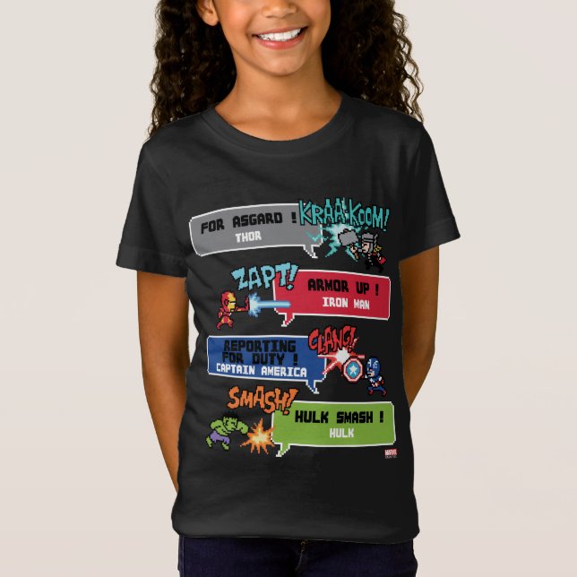 8Bit Avengers Attack T-Shirt (Front)