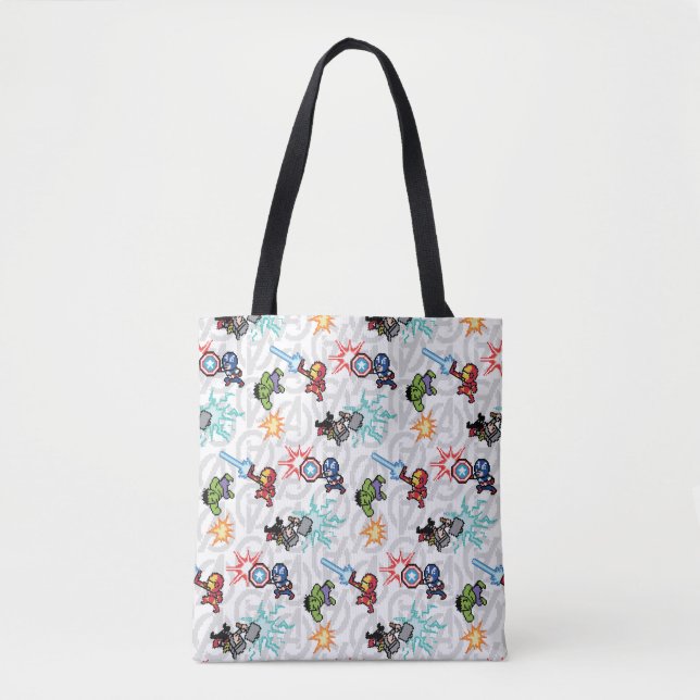 8Bit Avengers Attack Tote Bag (Front)