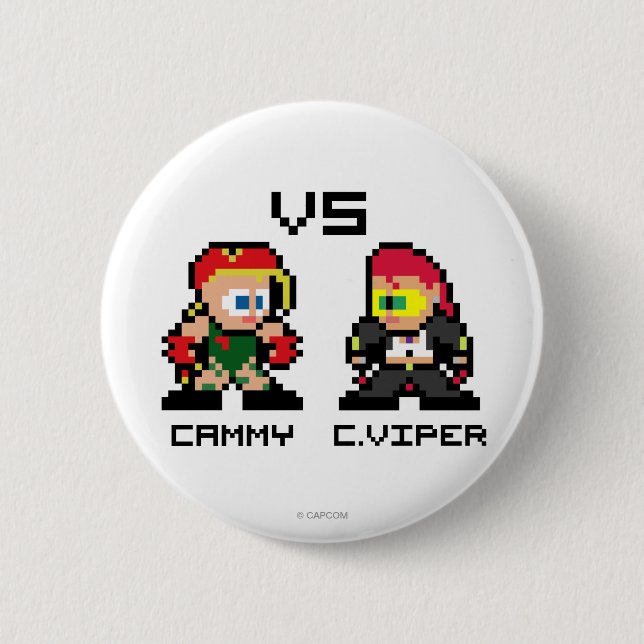 8bit Cammy VS C.Viper Button (Front)