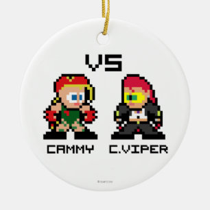 8bit Cammy VS C.Viper Ceramic Ornament
