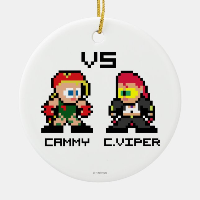 8bit Cammy VS C.Viper Ceramic Ornament (Front)