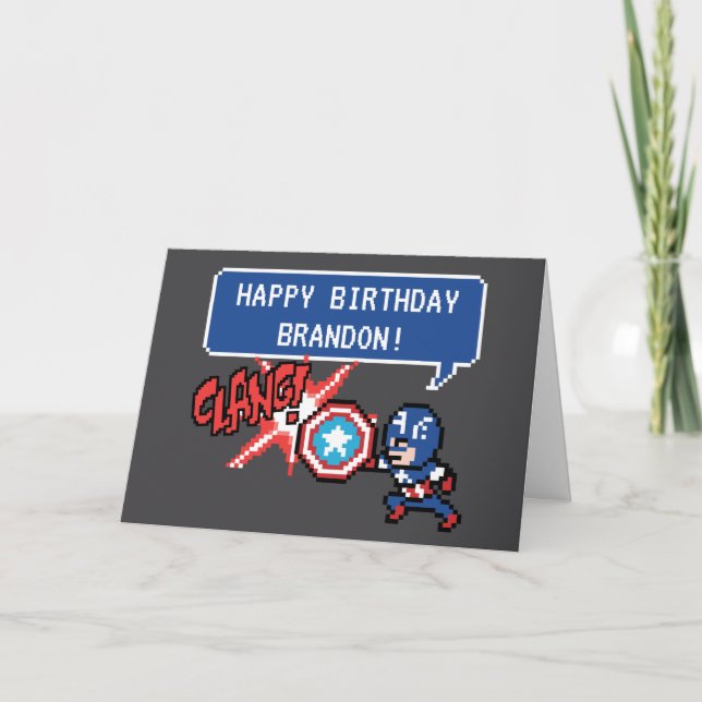 8Bit Captain America Attack - Reporting For Duty! Card (Front)