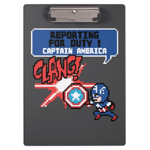 8Bit Captain America Attack _ Reporting For Duty Clipboard