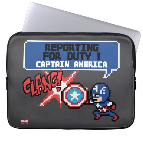 8Bit Captain America Attack _ Reporting For Duty Laptop Sleeve