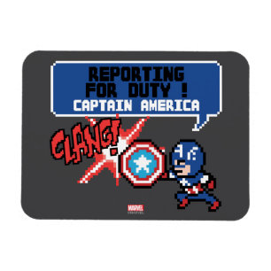 8Bit Captain America Attack - Reporting For Duty! Magnet