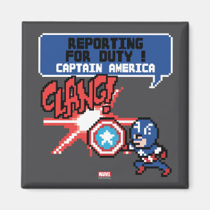 8Bit Captain America Attack - Reporting For Duty! Magnet