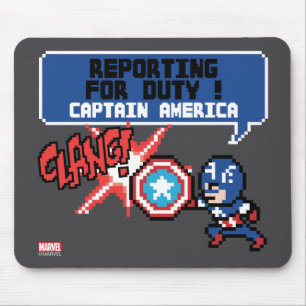 8Bit Captain America Attack - Reporting For Duty! Mouse Pad