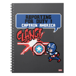 8Bit Captain America Attack - Reporting For Duty! Notebook