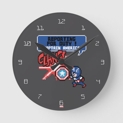 8Bit Captain America Attack _ Reporting For Duty Round Clock