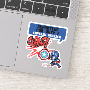 8Bit Captain America Attack - Reporting For Duty! Sticker