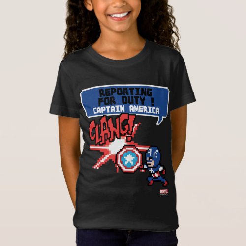 8Bit Captain America Attack _ Reporting For Duty T_Shirt