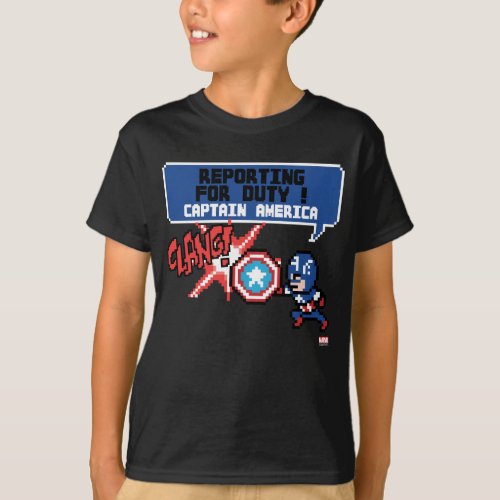 8Bit Captain America Attack _ Reporting For Duty T_Shirt