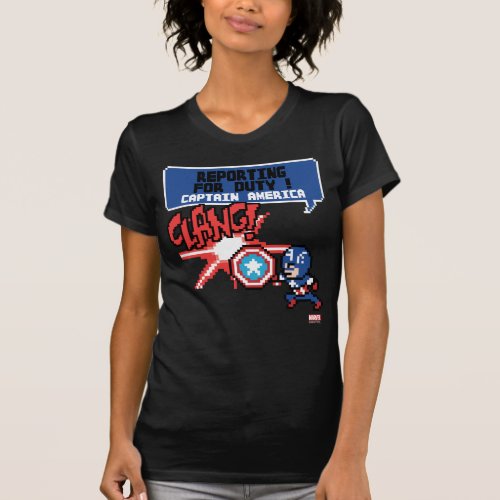 8Bit Captain America Attack _ Reporting For Duty T_Shirt