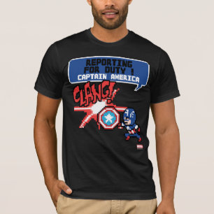 8Bit Captain America Attack - Reporting For Duty! T-Shirt