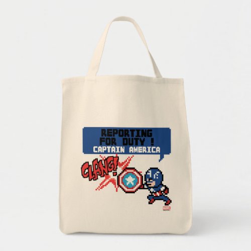 8Bit Captain America Attack _ Reporting For Duty Tote Bag