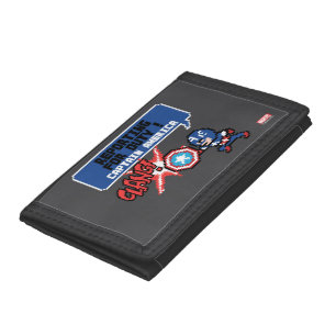 8Bit Captain America Attack - Reporting For Duty! Tri-fold Wallet