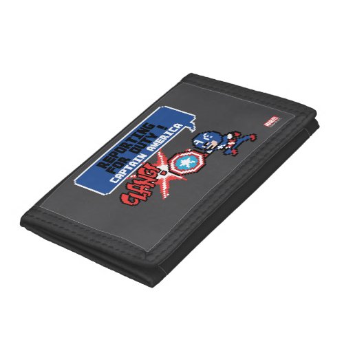 8Bit Captain America Attack _ Reporting For Duty Trifold Wallet