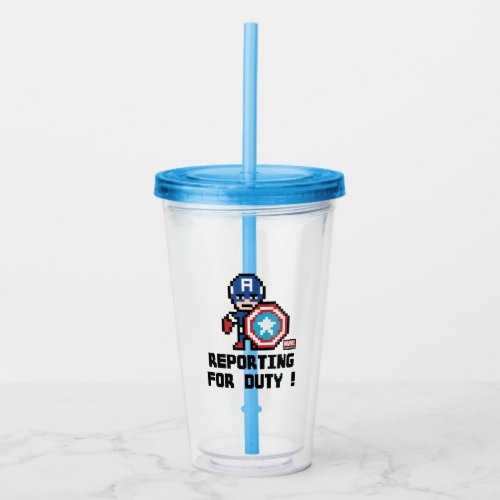 8Bit Captain America _ Reporting For Duty Acrylic Tumbler