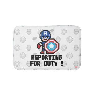 8Bit Captain America - Reporting For Duty! Bathroom Mat