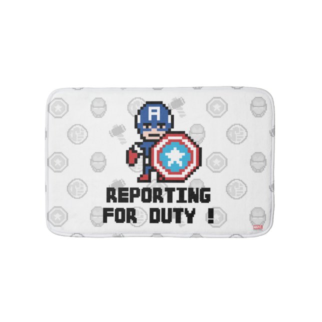 8Bit Captain America - Reporting For Duty! Bathroom Mat (Front)