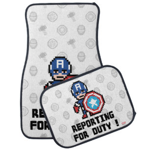 8Bit Captain America - Reporting For Duty! Car Mat