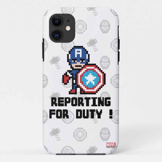 8Bit Captain America - Reporting For Duty! Case-Mate iPhone Case (Back)