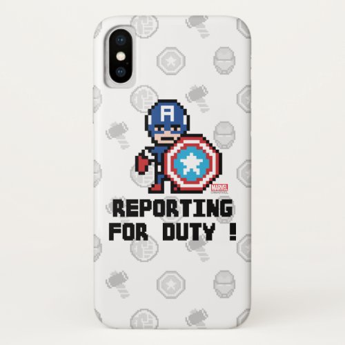 8Bit Captain America _ Reporting For Duty iPhone X Case