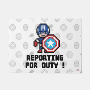 8Bit Captain America - Reporting For Duty! Doormat