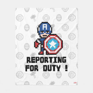 8Bit Captain America - Reporting For Duty! Fleece Blanket