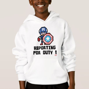 8Bit Captain America - Reporting For Duty! Hoodie