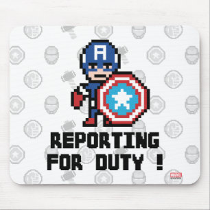 8Bit Captain America - Reporting For Duty! Mouse Pad