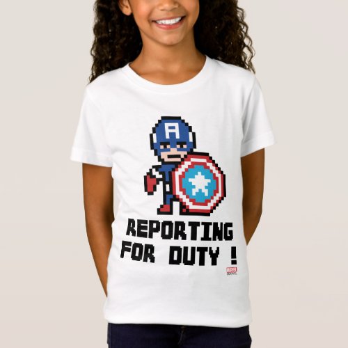 8Bit Captain America _ Reporting For Duty T_Shirt