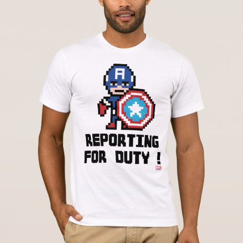 8Bit Captain America _ Reporting For Duty T_Shirt