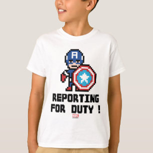 8Bit Captain America - Reporting For Duty! T-Shirt